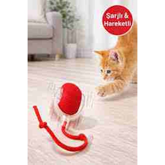 Hareketli Tüylü Top Kedi Oyuncağı Şarjlı Akıllı Oyun Topu Otomatik Yuvarlanan Pilsiz Peluş Oyuncak