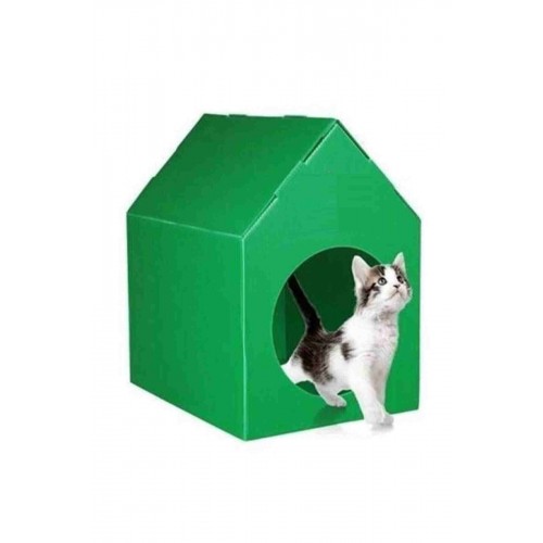  Maskot Plastik Su Geçirmez Kedi Evi 35 x 45 x 51 CM 4’lü Kedi Klübesi Çok Renkli
