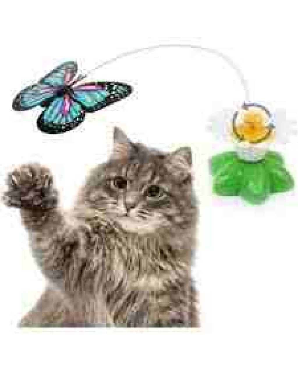 Pilli Hareketli Dönen Kelebek Kedi Oyuncağı Catch Butterfly